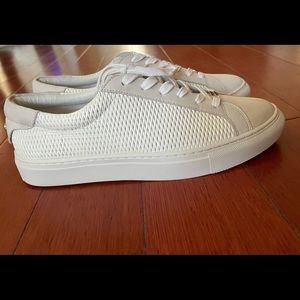 J/S Slides white leather sneakers. Never worn!